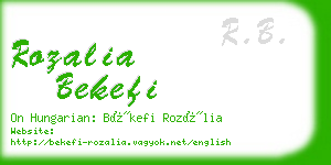 rozalia bekefi business card